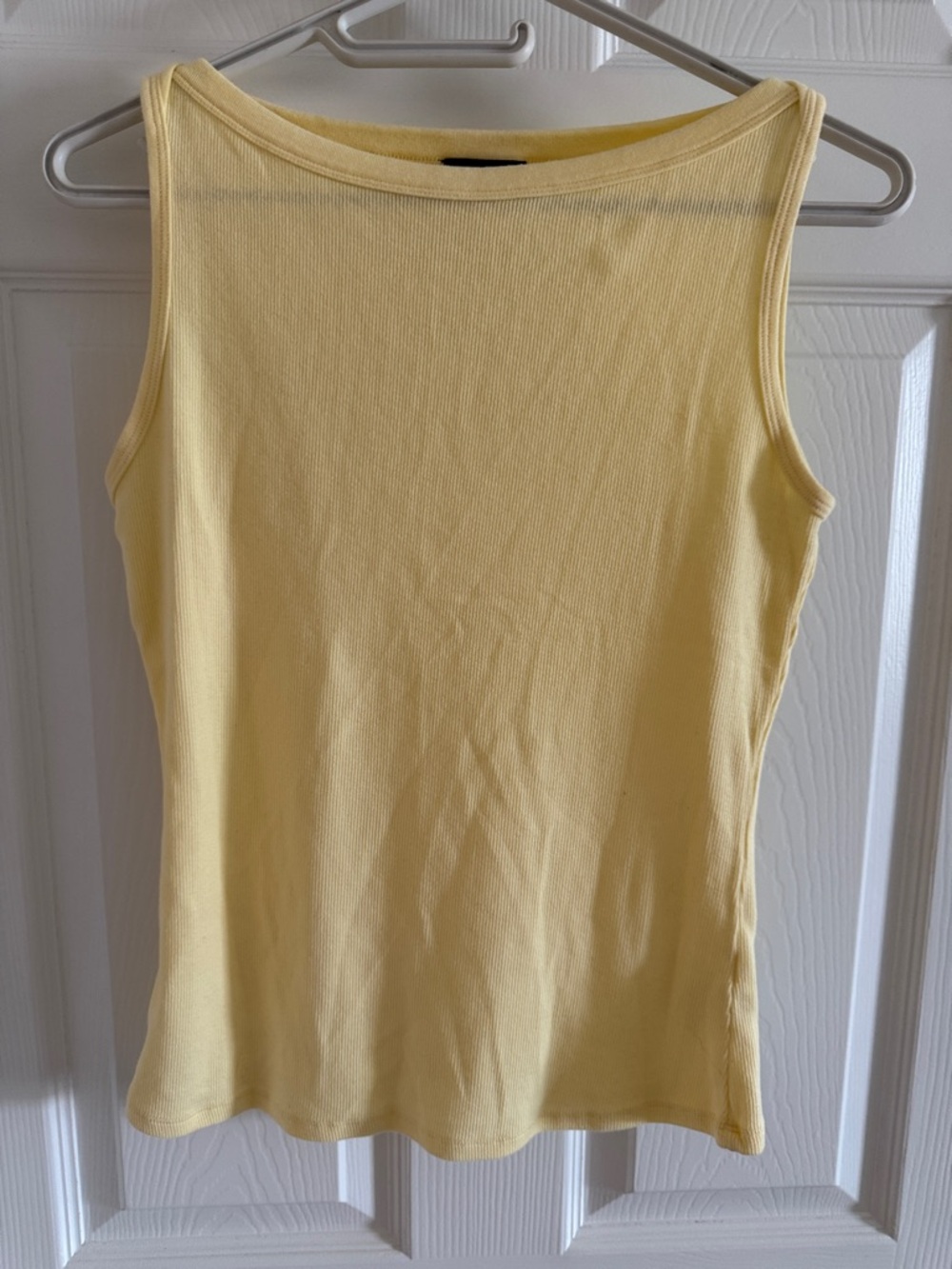 Dynamite Ribbed Tank Top in Pale Yellow